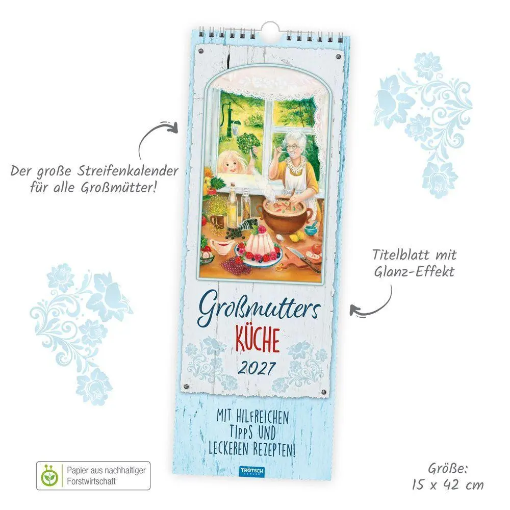 Bild: 9783988026774 | TRÖTSCH - Maxi-Streifenkalender Großmutters Küche 2027 | Wandkalender