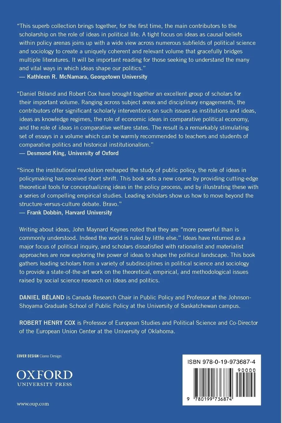 Rückseite: 9780199736874 | Ideas and Politics in Social Science Research | Daniel Beland (u. a.)