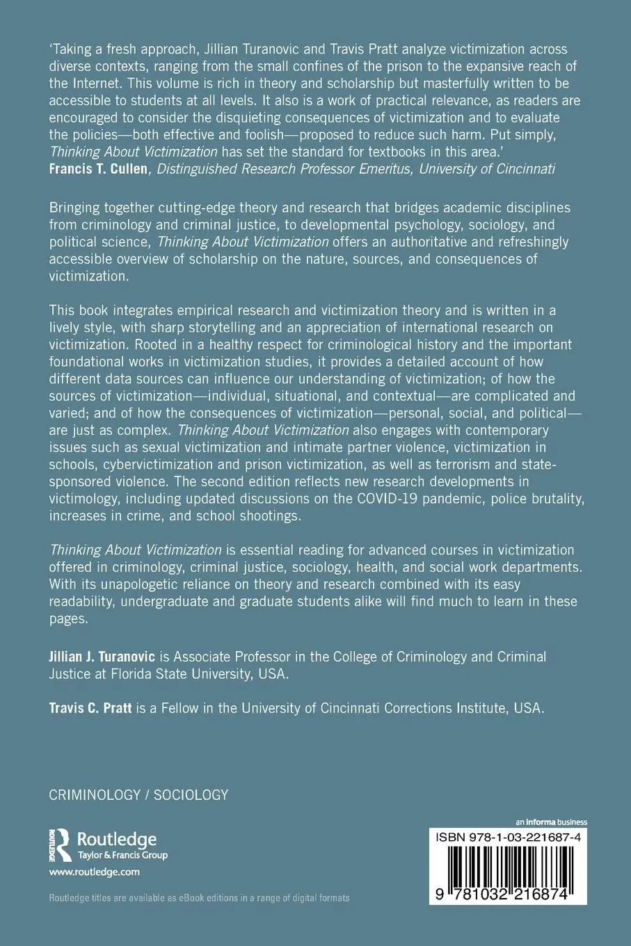 Rückseite: 9781032216874 | Thinking About Victimization | Context and Consequences | Taschenbuch