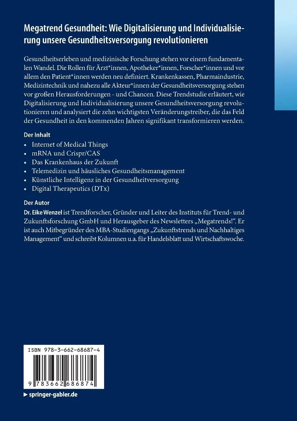 Rückseite: 9783662686874 | Megatrend Gesundheit: Wie Digitalisierung und Individualisierung...