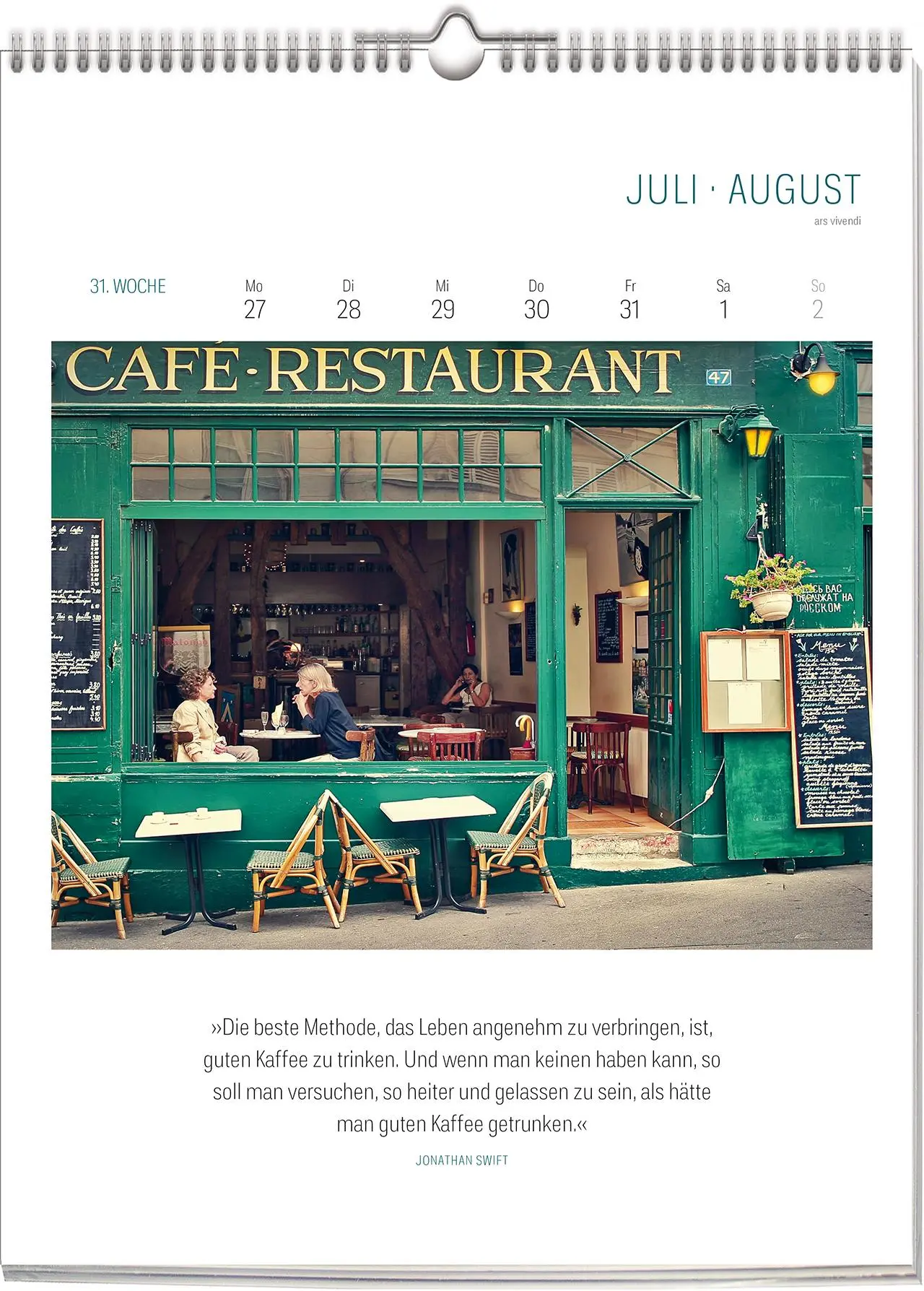 Bild: 9783747206874 | Literarischer Café - Kalender 2026 | Wochenkalender | Vivendi Ars