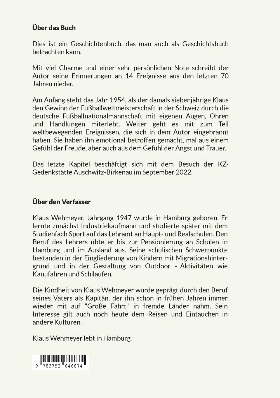 Rückseite: 9783752846874 | Gänsehautmomente | Mit Geschichten erlebte Geschichte | Klaus Wehmeyer