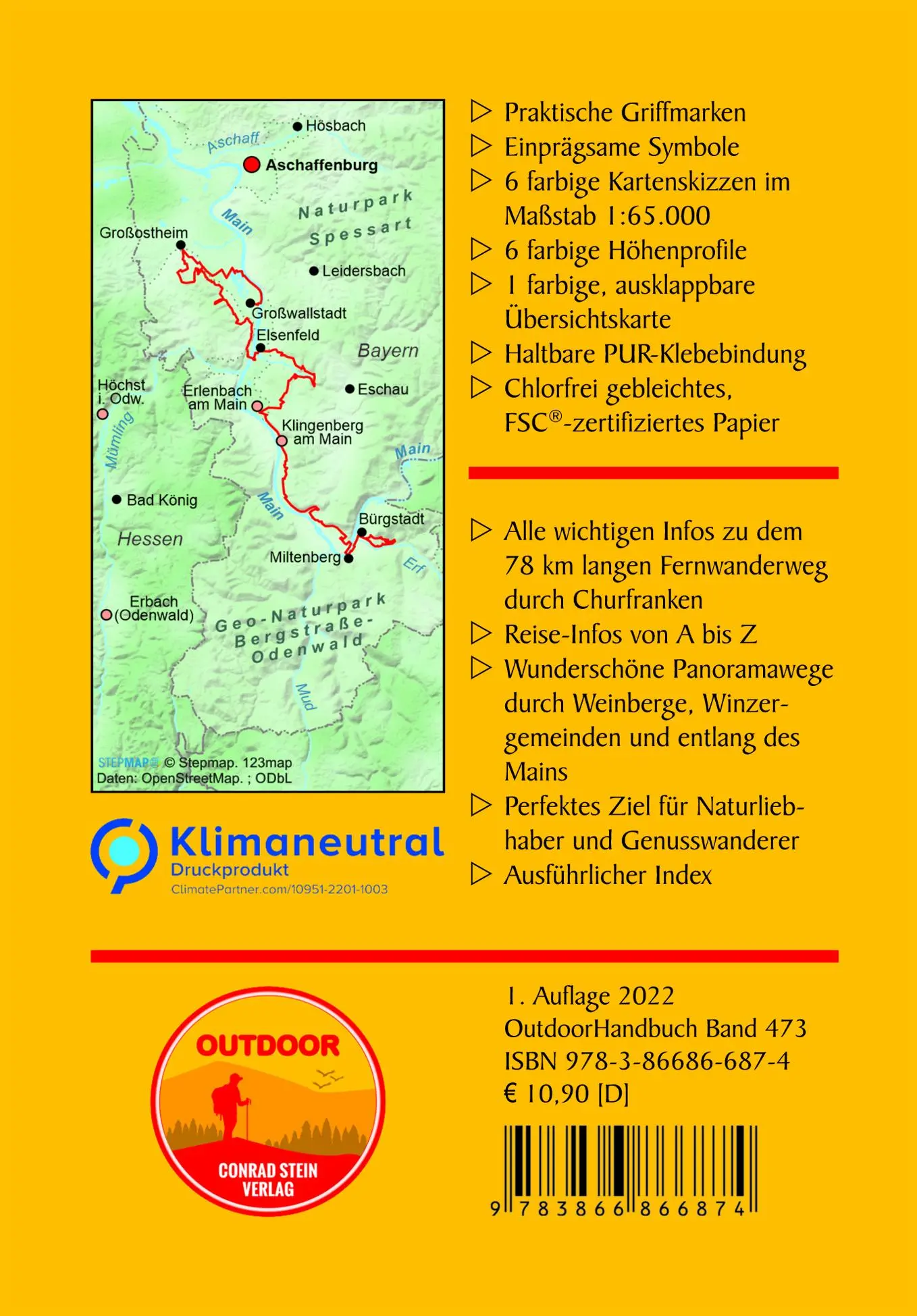 Rückseite: 9783866866874 | Fränkischer Rotwein Wanderweg | Barbara Riedel | Taschenbuch | 96 S.