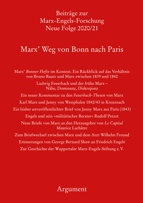Cover: 9783867546874 | Marx' Weg von Bonn nach Paris | Rolf Hecker (u. a.) | Taschenbuch
