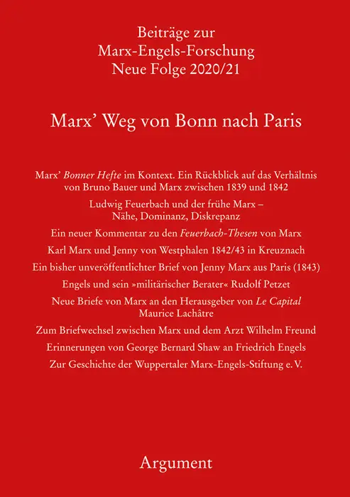 Cover: 9783867546874 | Marx' Weg von Bonn nach Paris | Rolf Hecker (u. a.) | Taschenbuch
