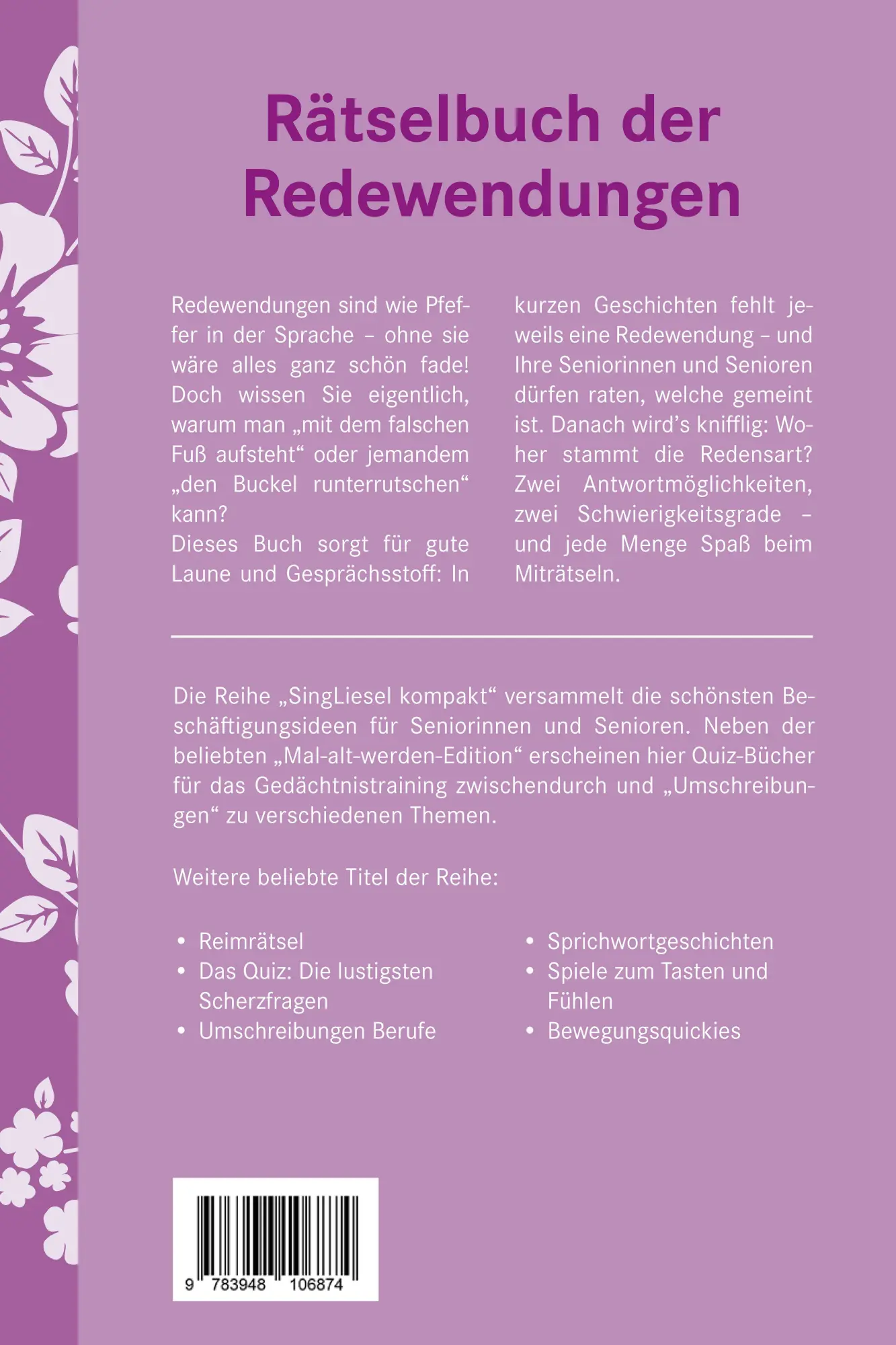 Bild: 9783948106874 | Rätselbuch der Redewendungen | Silke Hubrig | Taschenbuch | 80 S.