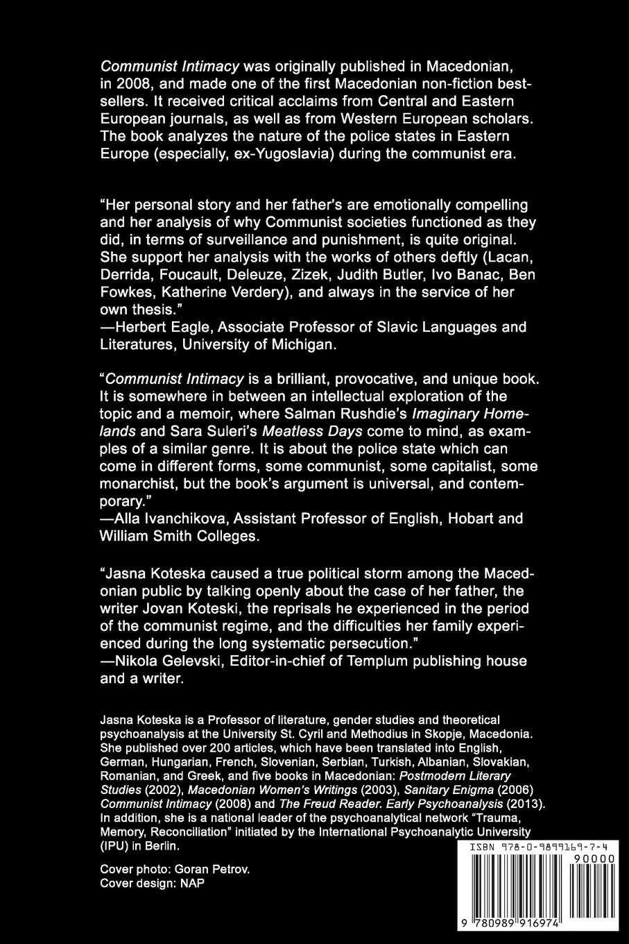 Rückseite: 9780989916974 | Communist Intimacy | Jasna Koteska | Taschenbuch | Englisch | 2014