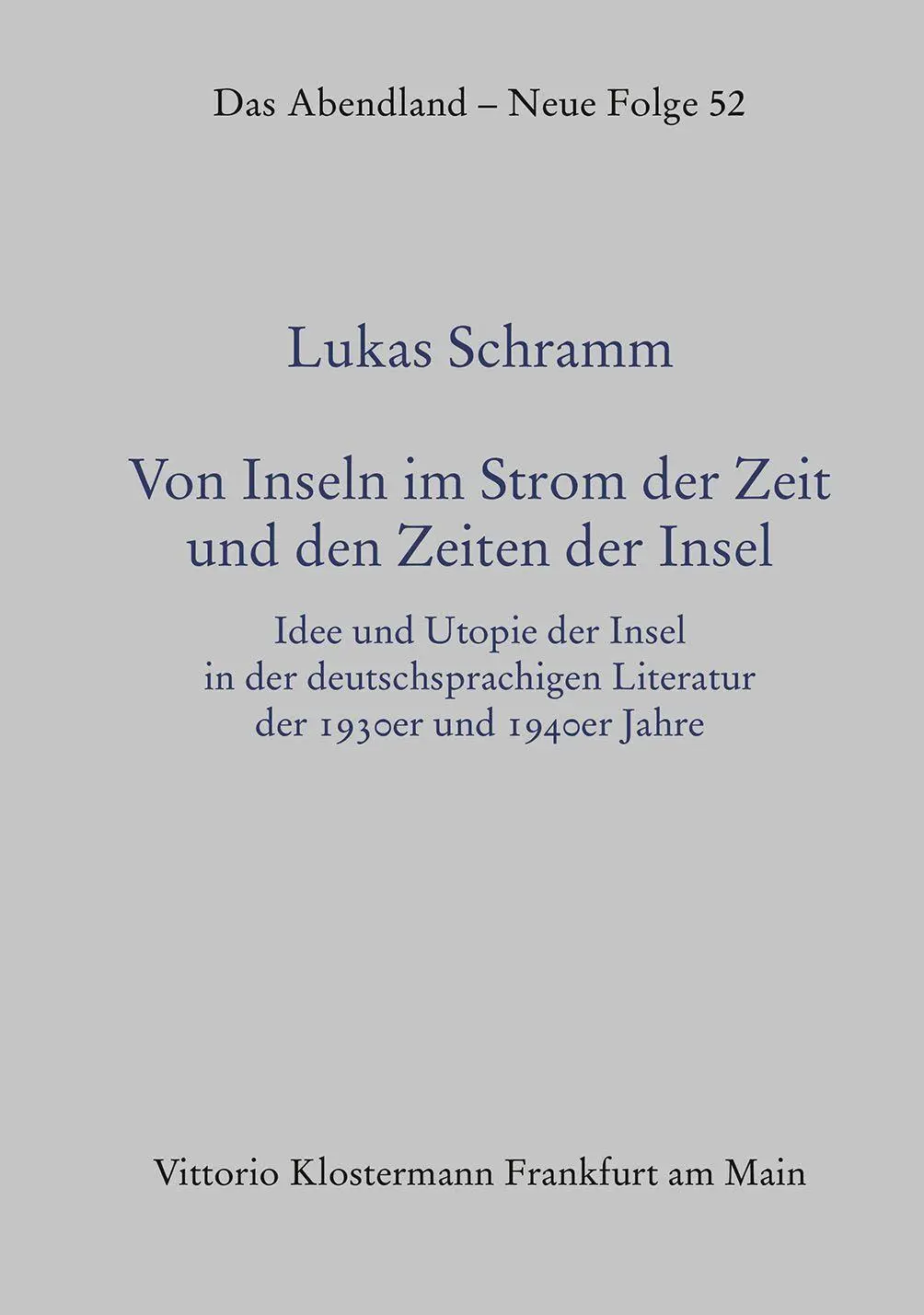 Von Inseln im Strom der Zeit und den Zeiten der Insel