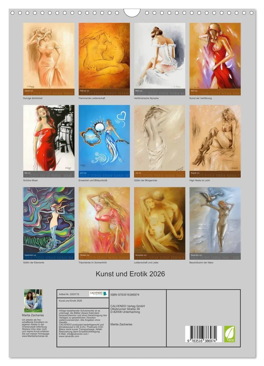 Bild: 9783516386974 | Kunst und Erotik 2026 (Wandkalender 2026 DIN A3 hoch), CALVENDO...