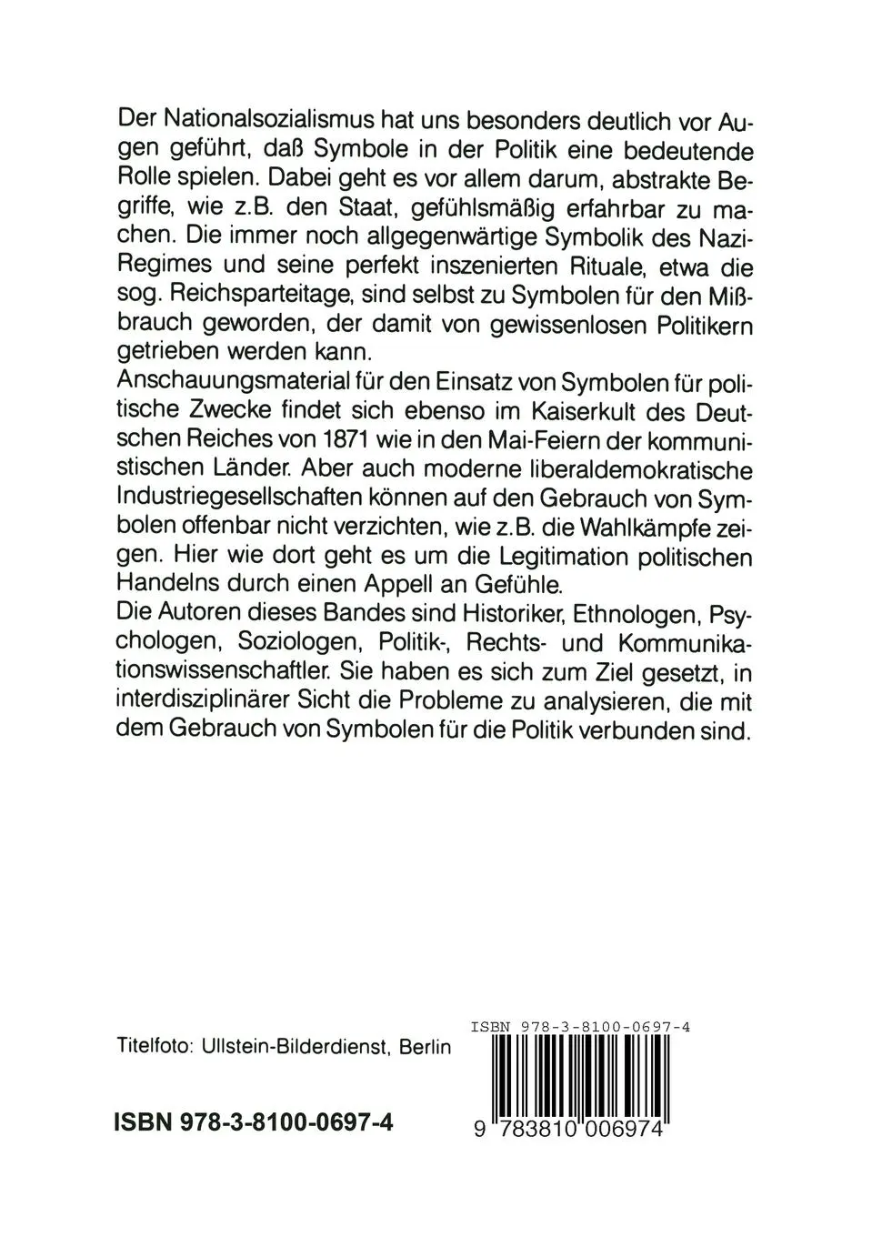 Rückseite: 9783810006974 | Symbole der Politik - Politik der Symbole | Rüdiger Voigt | Buch