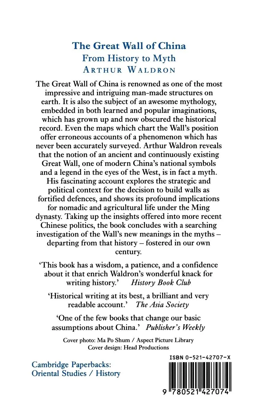 Rückseite: 9780521427074 | The Great Wall of China | From History to Myth | Arthur Waldron | Buch