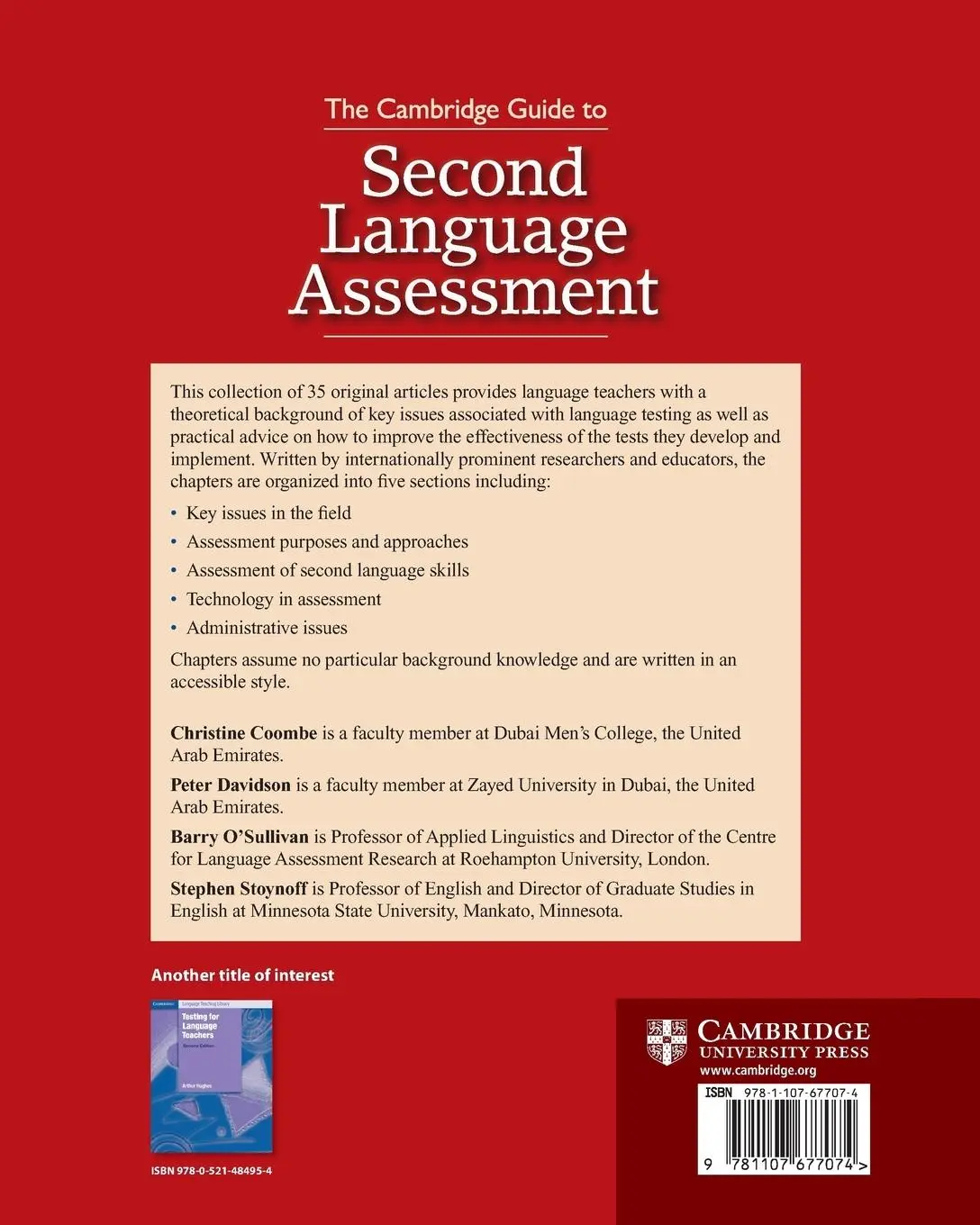 Rückseite: 9781107677074 | The Cambridge Guide to Second Language Assessment | Coombe (u. a.)