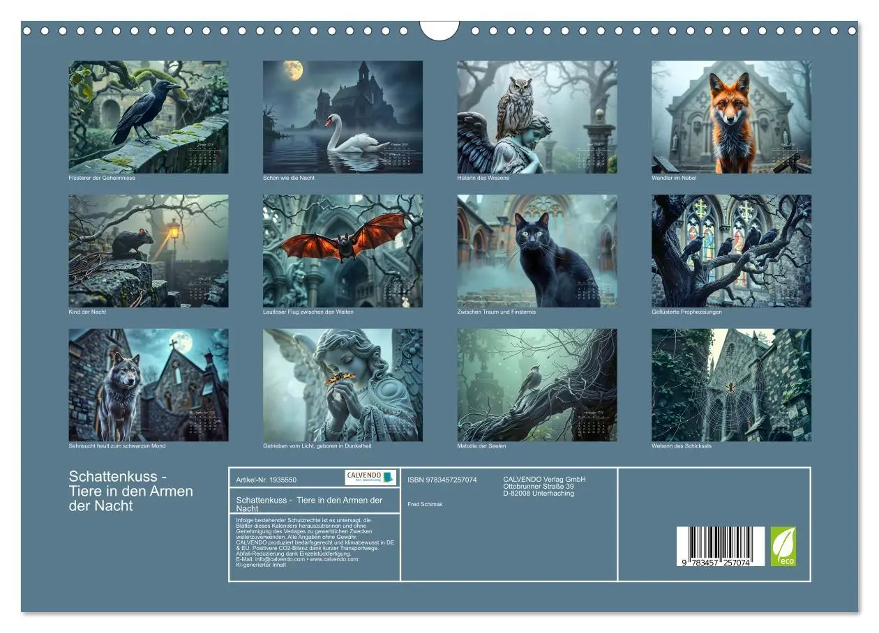Bild: 9783457257074 | Schattenkuss - Tiere in den Armen der Nacht (Wandkalender 2026 DIN...