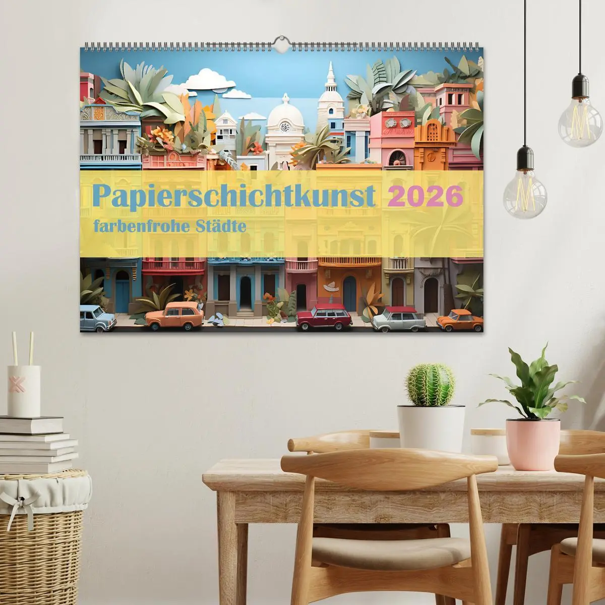 Bild: 9783457497074 | Papierschicktkunst - farbenfohe Städte (Wandkalender 2026 DIN A2...