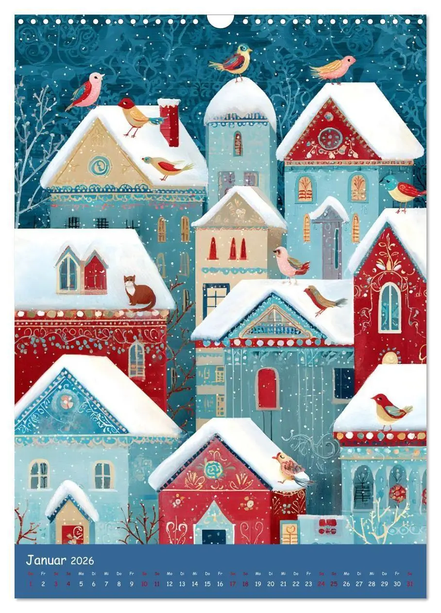 Bild: 9783516727074 | Folk Art Seasons (Wandkalender 2026 DIN A3 hoch), CALVENDO...