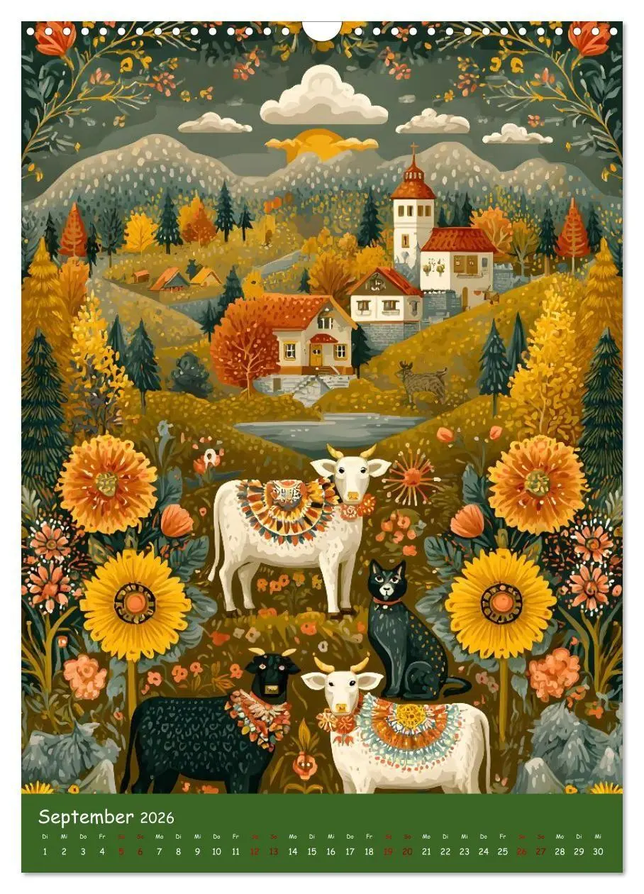 Bild: 9783516727074 | Folk Art Seasons (Wandkalender 2026 DIN A3 hoch), CALVENDO...