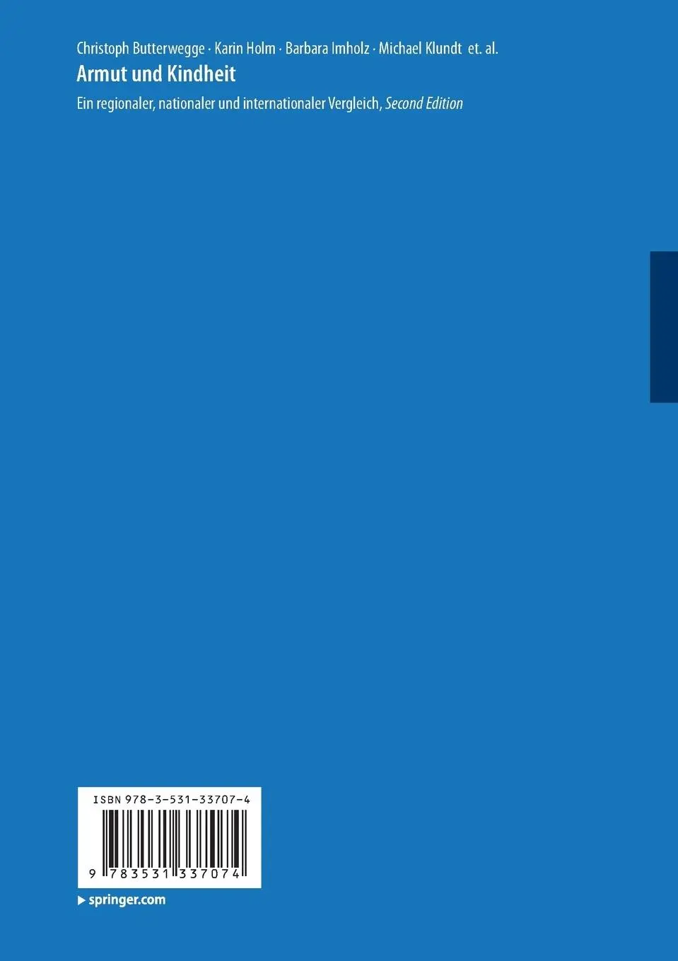 Rückseite: 9783531337074 | Armut und Kindheit | Christoph Butterwegge (u. a.) | Taschenbuch