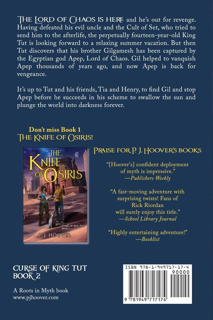 Rückseite: 9781949717174 | The Serpent of Chaos | P. J. Hoover | Taschenbuch | Curse of King Tut