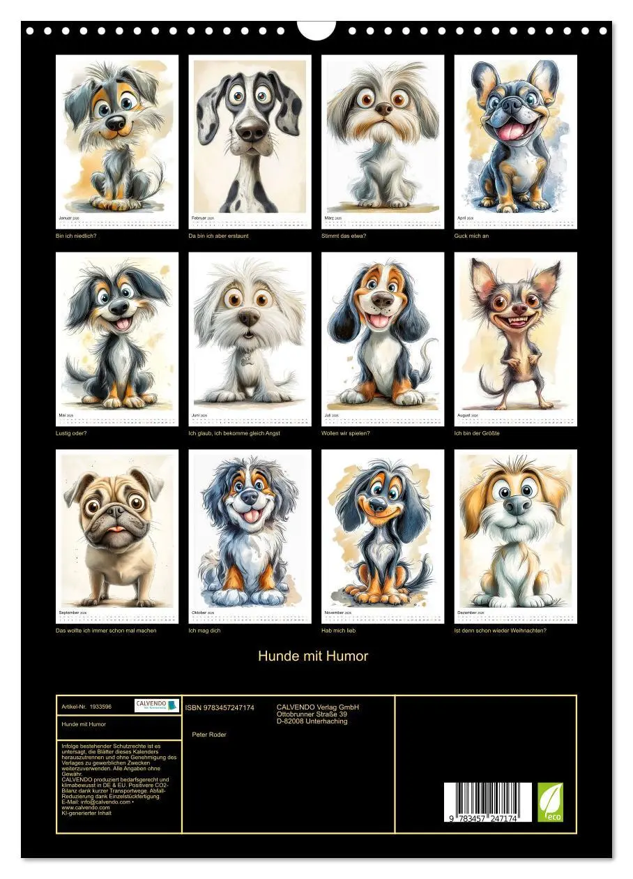 Bild: 9783457247174 | Hunde mit Humor (Wandkalender 2026 DIN A3 hoch), CALVENDO...