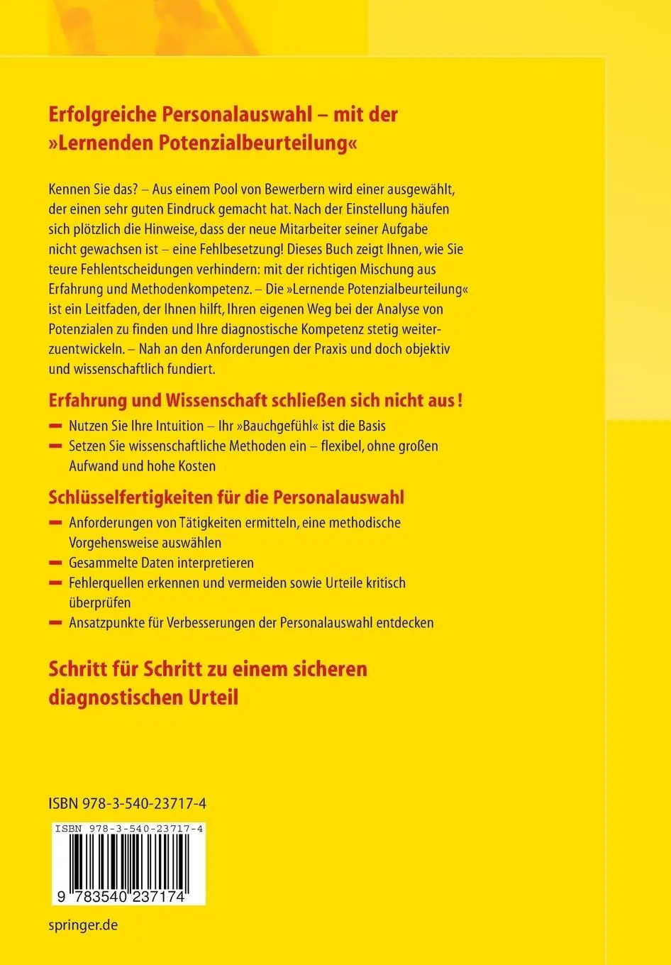 Rückseite: 9783540237174 | Potenzialbeurteilung - Diagnostische Kompetenz entwickeln, die...