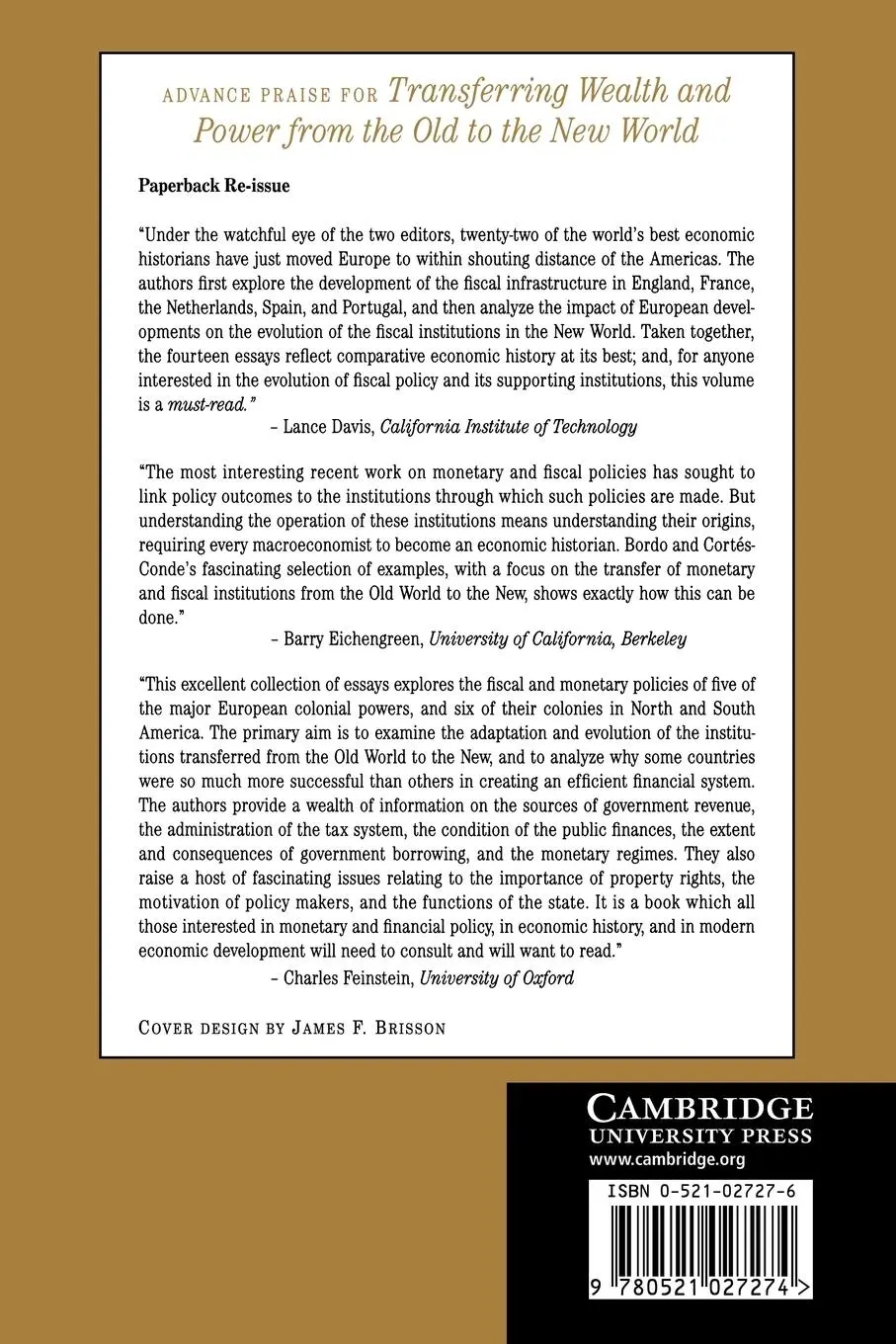 Rückseite: 9780521027274 | Transferring Wealth and Power from the Old to the New World | Buch