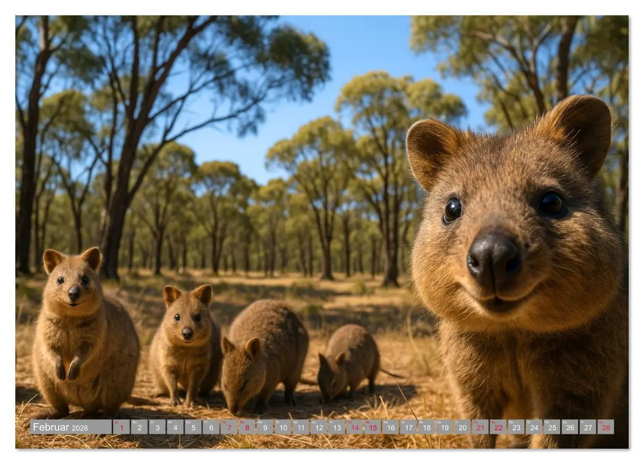 Bild: 9783516637274 | Die vielleicht nettesten Wildtiere (Wandkalender 2026 DIN A4 quer),...