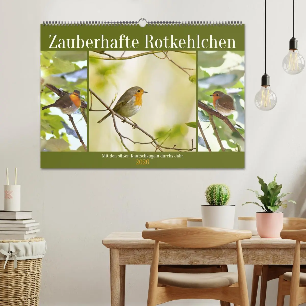 Bild: 9783457537374 | Zauberhafte Rotkehlchen (Wandkalender 2026 DIN A2 quer), CALVENDO...