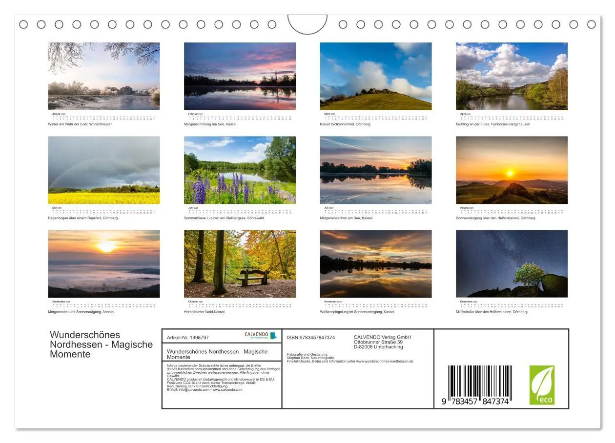 Bild: 9783457847374 | Wunderschönes Nordhessen - Magische Momente (Wandkalender 2026 DIN...