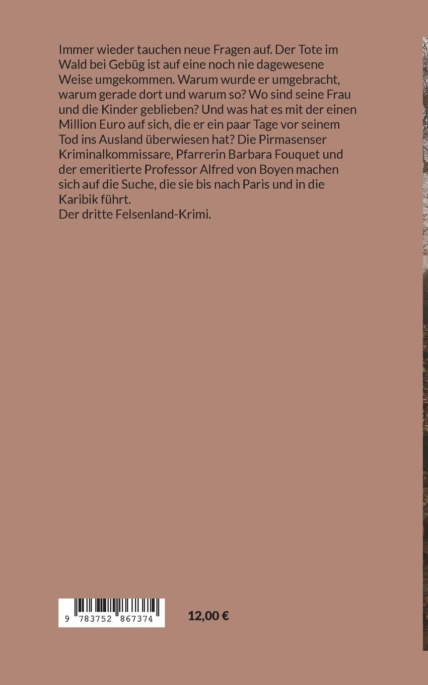 Rückseite: 9783752867374 | Million | Der dritte Felsenlandkrimi | Michael Gärtner | Taschenbuch