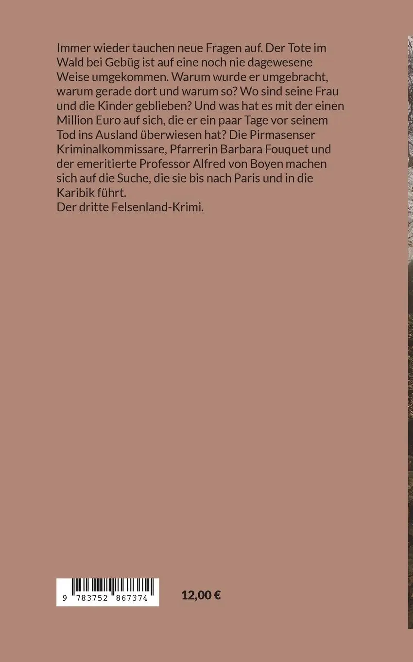 Rückseite: 9783752867374 | Million | Der dritte Felsenlandkrimi | Michael Gärtner | Taschenbuch