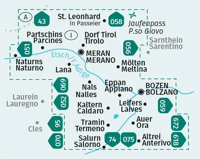 Bild: 9783991217374 | KOMPASS Wanderkarten-Set 078 Südtiroler Weinstraße, Meran, Bozen /...