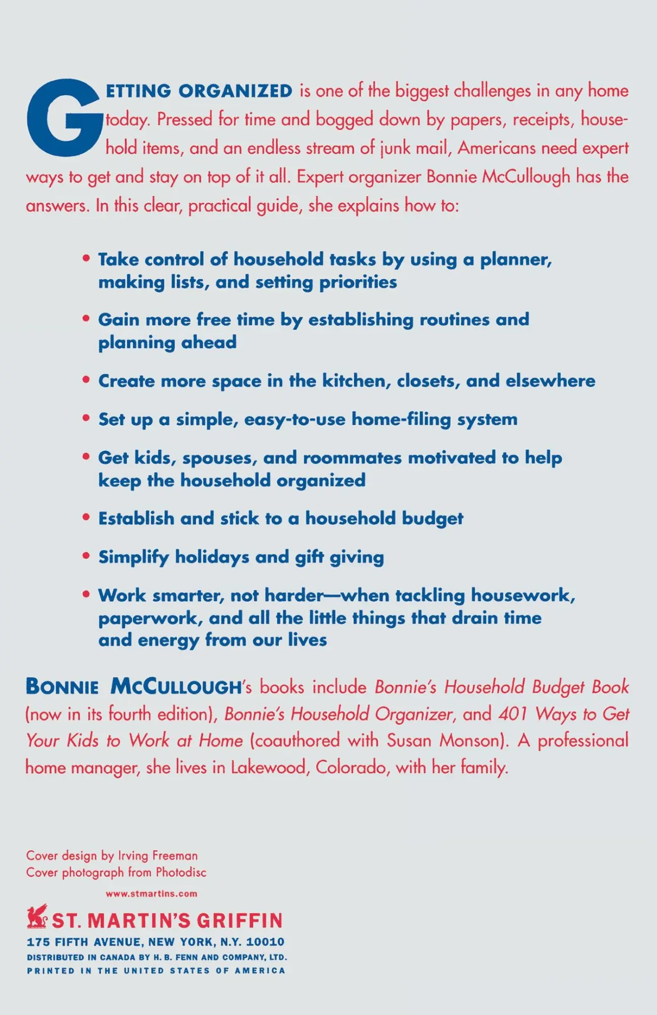 Rückseite: 9780312807474 | Totally Organized | The Bonnie McCullough Way | McCullough | Buch