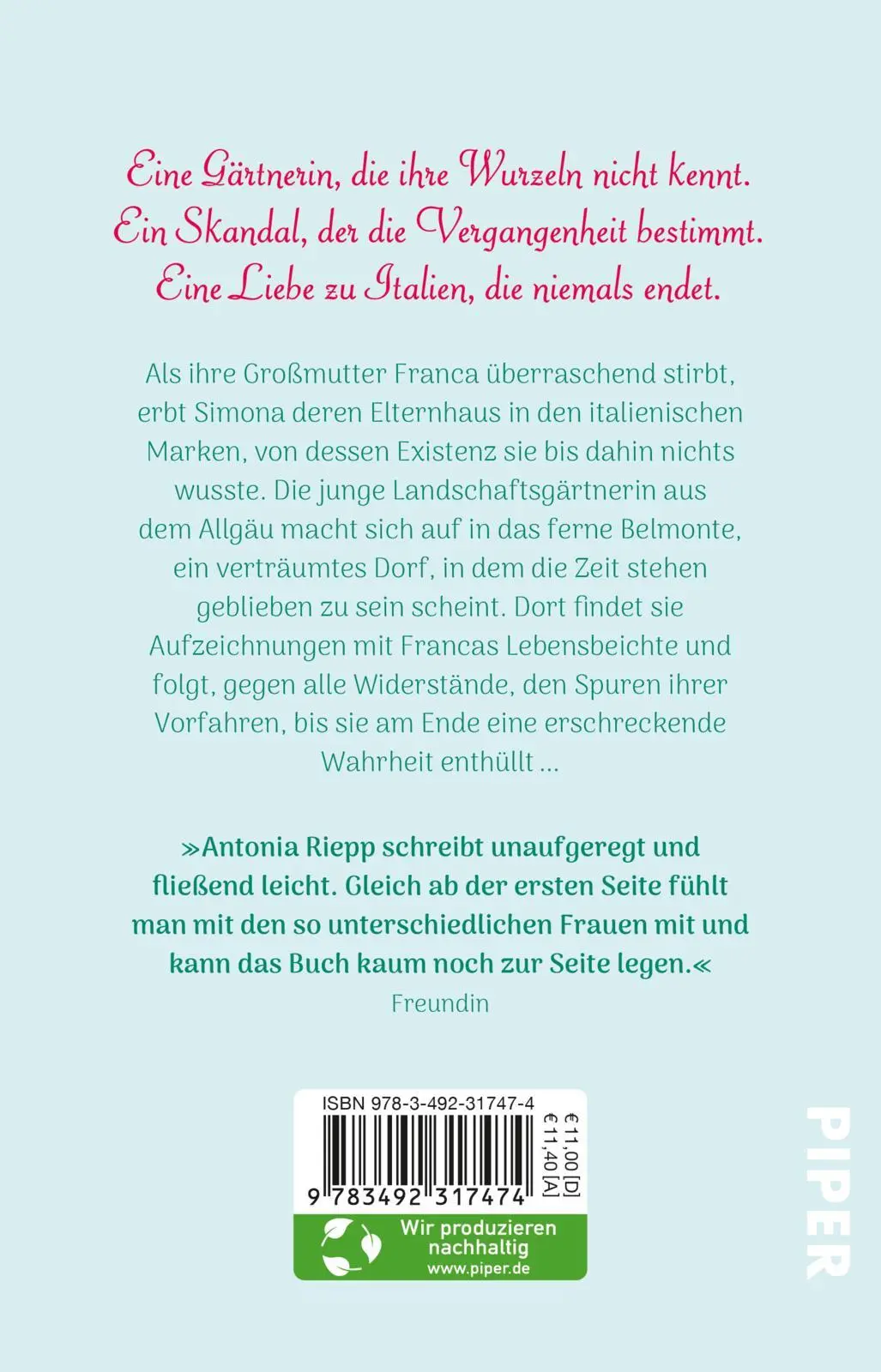 Rückseite: 9783492317474 | Belmonte | Antonia Riepp | Taschenbuch | Die Belmonte-Reihe | 496 S.