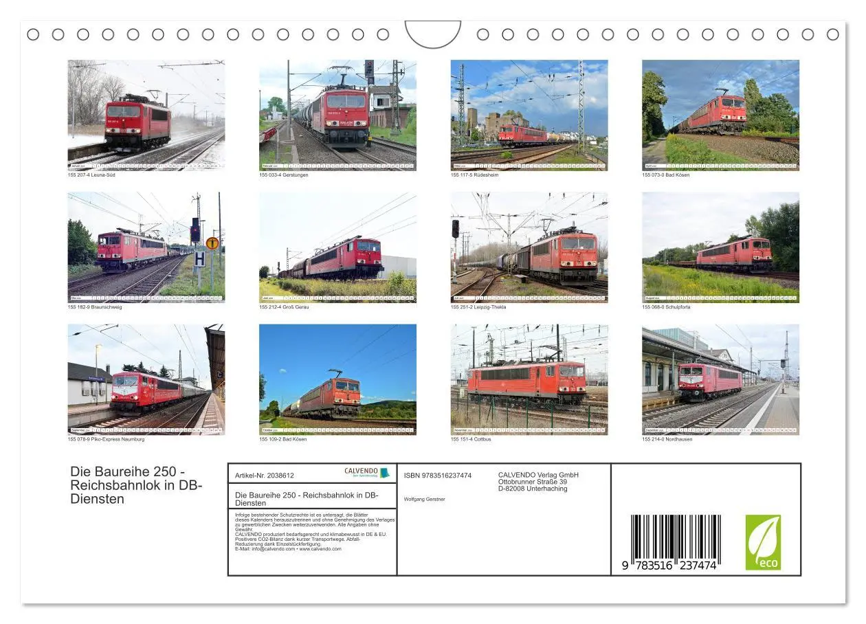 Bild: 9783516237474 | Die Baureihe 250 - Reichsbahnlok in DB-Diensten (Wandkalender 2026...