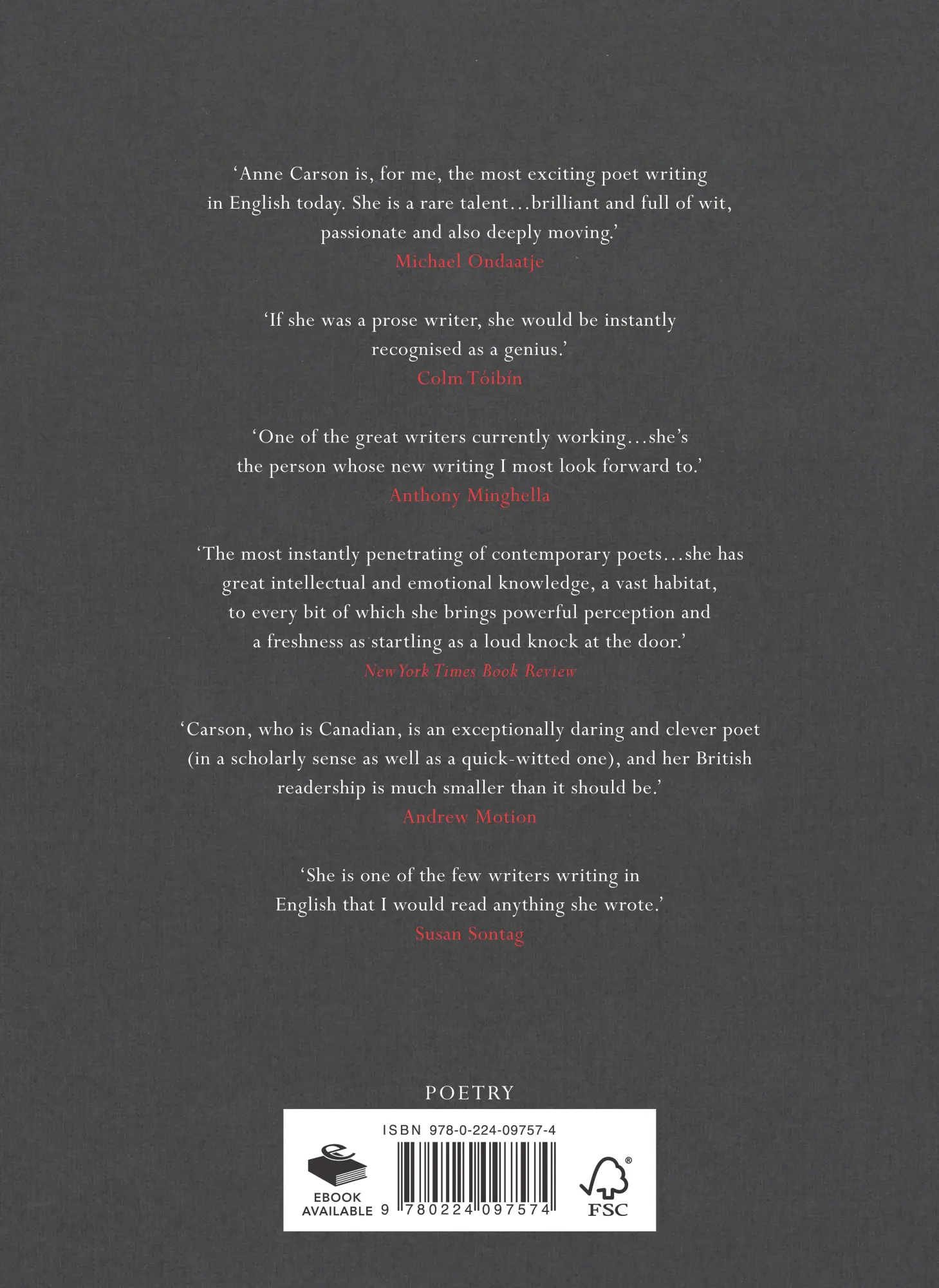Rückseite: 9780224097574 | Red Doc&gt; | Anne Carson | Taschenbuch | 176 S. | Englisch | 2013