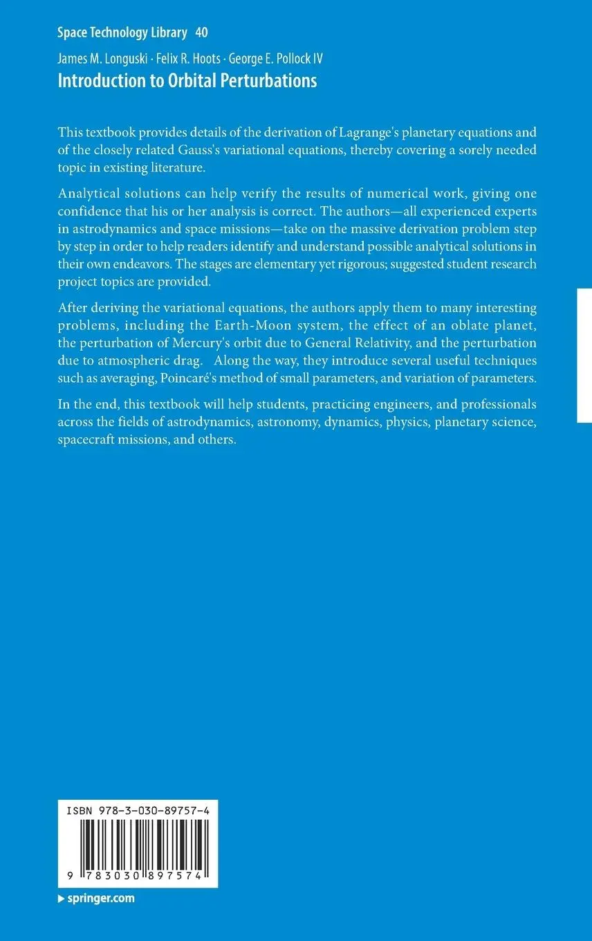 Rückseite: 9783030897574 | Introduction to Orbital Perturbations | James M. Longuski (u. a.)