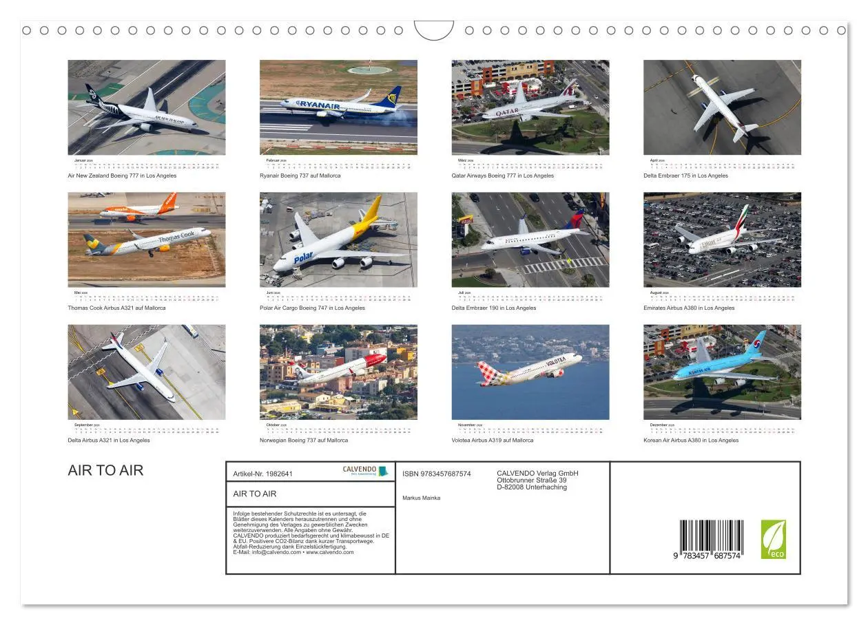 Bild: 9783457687574 | AIR TO AIR (Wandkalender 2026 DIN A3 quer), CALVENDO Monatskalender