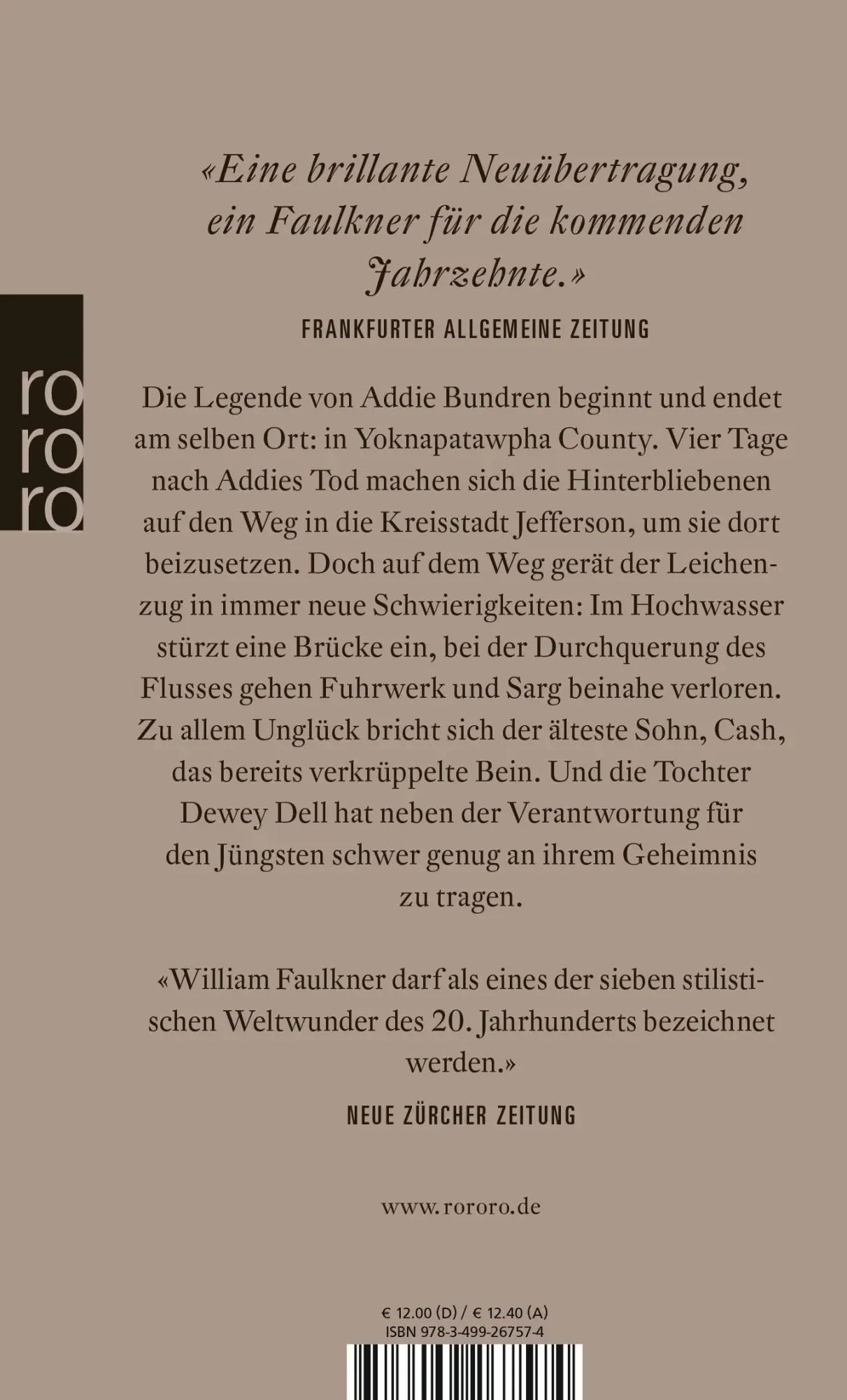 Rückseite: 9783499267574 | Als ich im Sterben lag | William Faulkner | Taschenbuch | 256 S.
