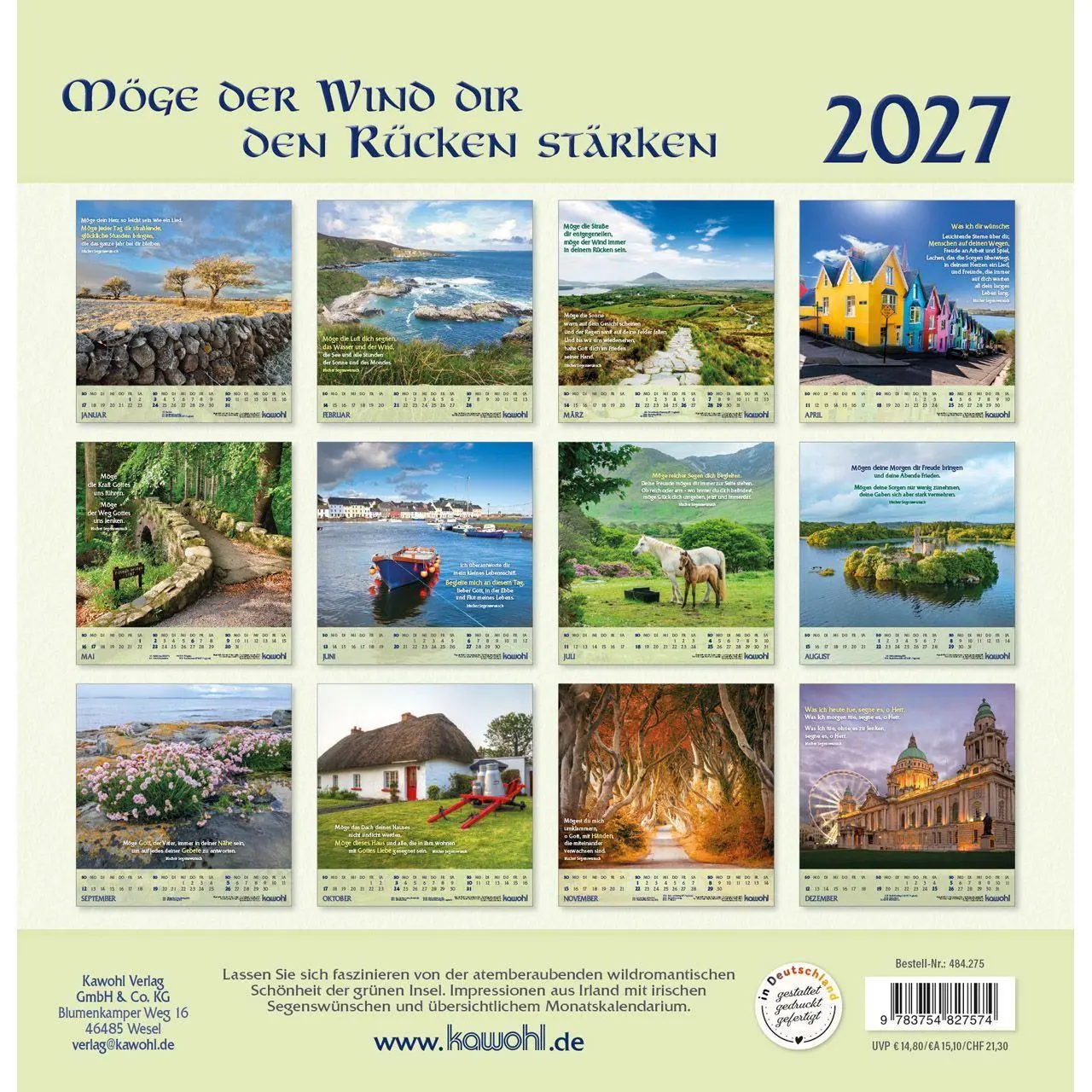 Bild: 9783754827574 | Möge der Wind dir den Rücken stärken 2027 | Irische Segenswünsche