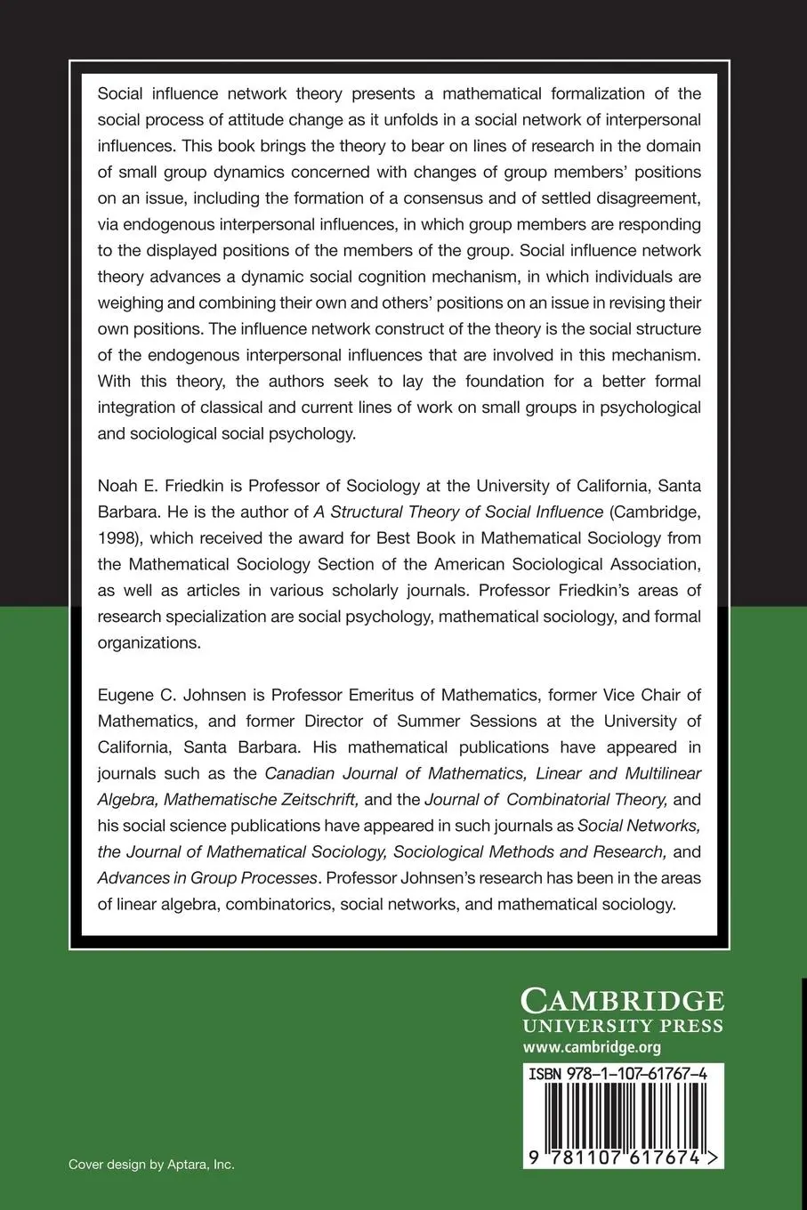 Rückseite: 9781107617674 | Social Influence Network Theory | Noah E. Friedkin (u. a.) | Buch