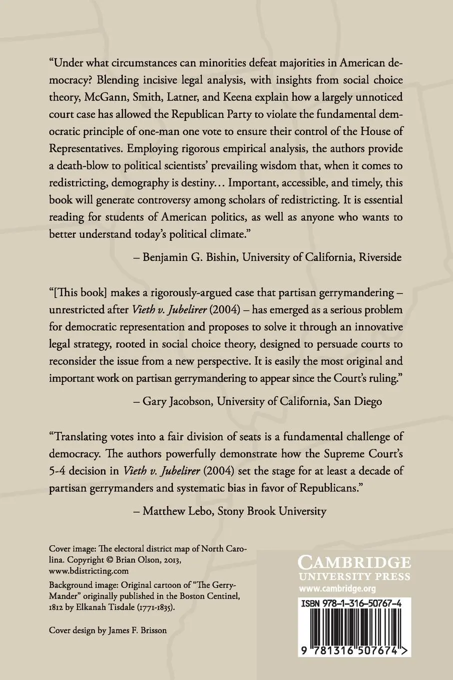 Rückseite: 9781316507674 | Gerrymandering in America | Anthony J. McGann (u. a.) | Taschenbuch