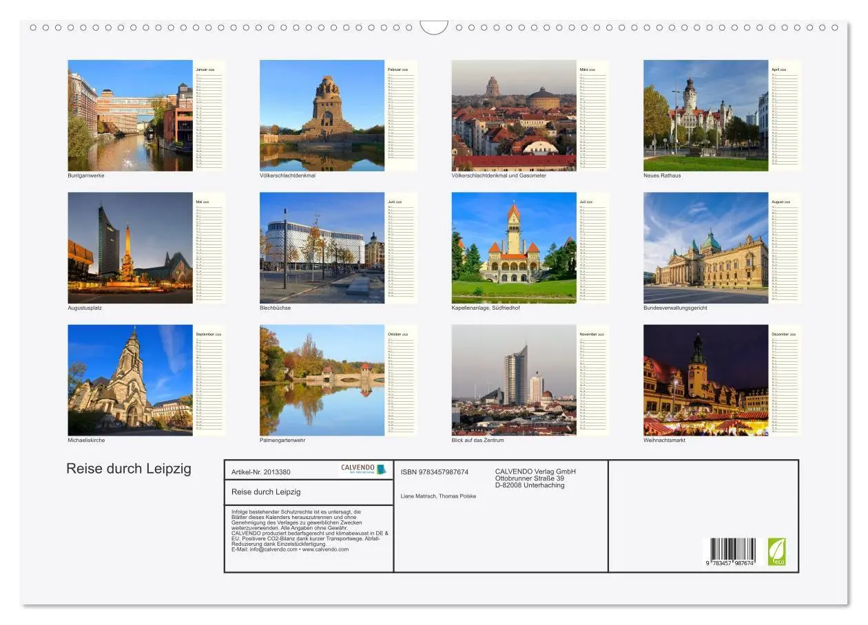 Bild: 9783457987674 | Reise durch Leipzig (Wandkalender 2026 DIN A2 quer), CALVENDO...