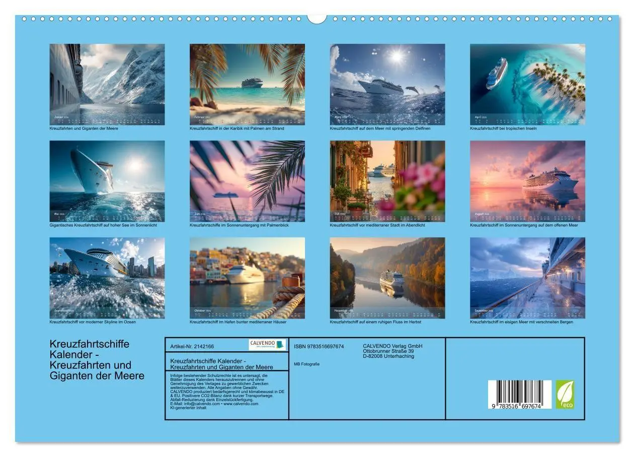 Bild: 9783516697674 | Kreuzfahrtschiffe Kalender - Kreuzfahrten und Giganten der Meere...