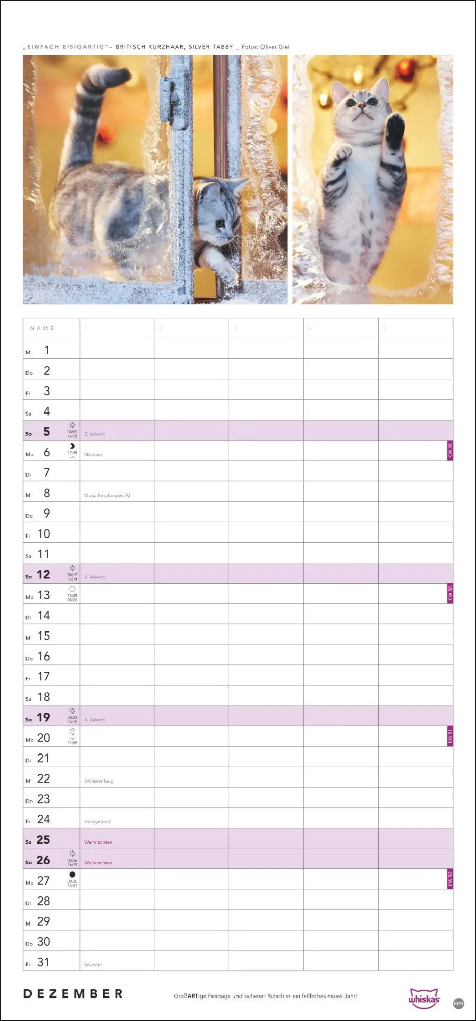 Bild: 9783756417674 | Whiskas Familienplaner 2027 | Kalender | Familienplaner Athesia | 2027
