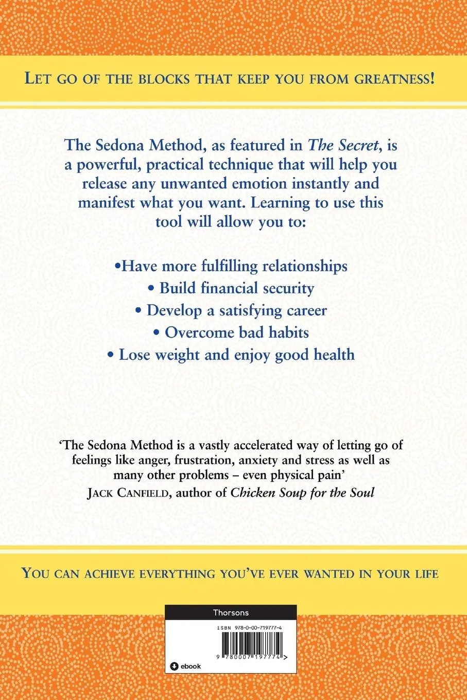 Rückseite: 9780007197774 | The Sedona Method | Hale Dwoskin | Taschenbuch | Englisch | 2005