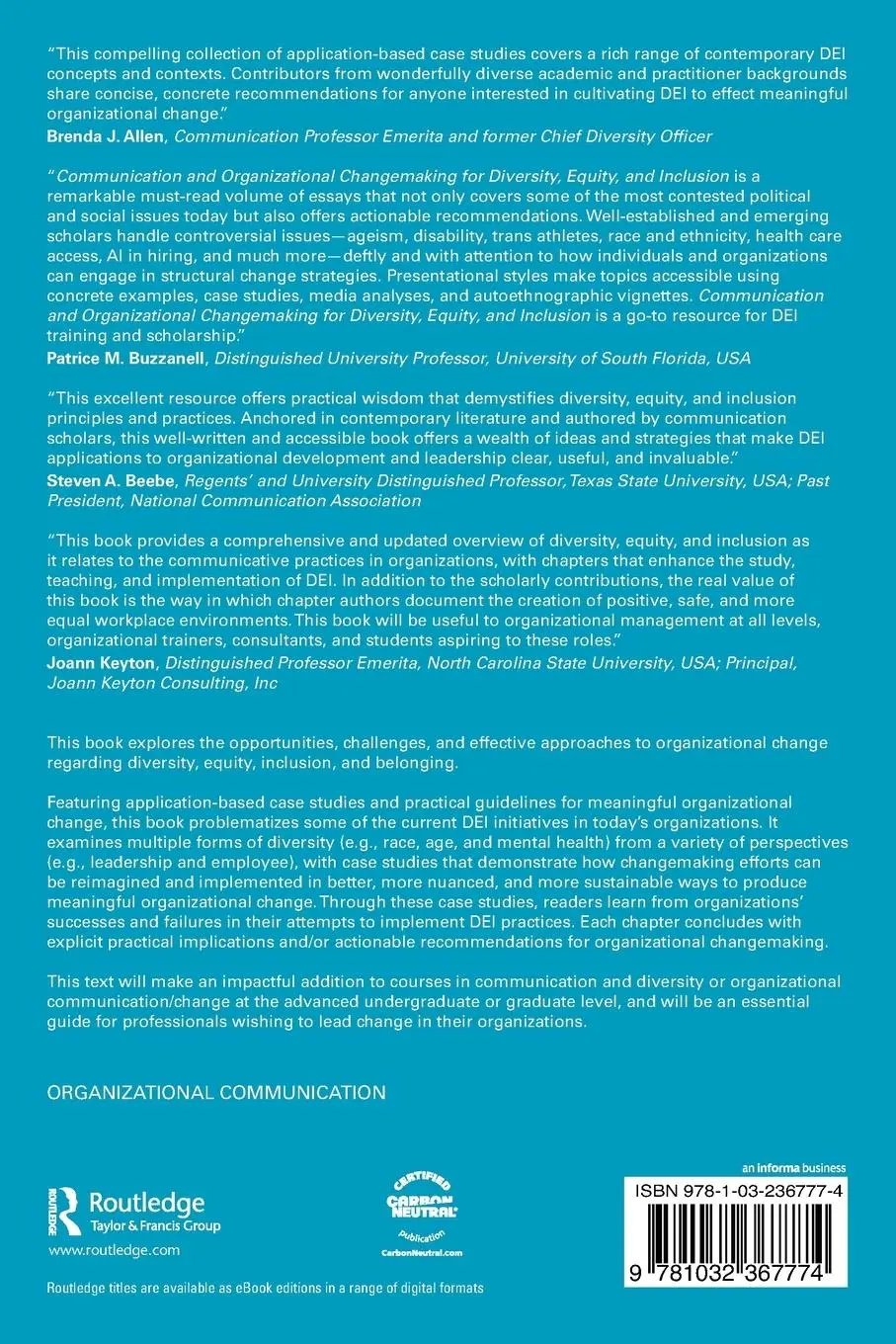 Rückseite: 9781032367774 | Communication and Organizational Changemaking for Diversity,...