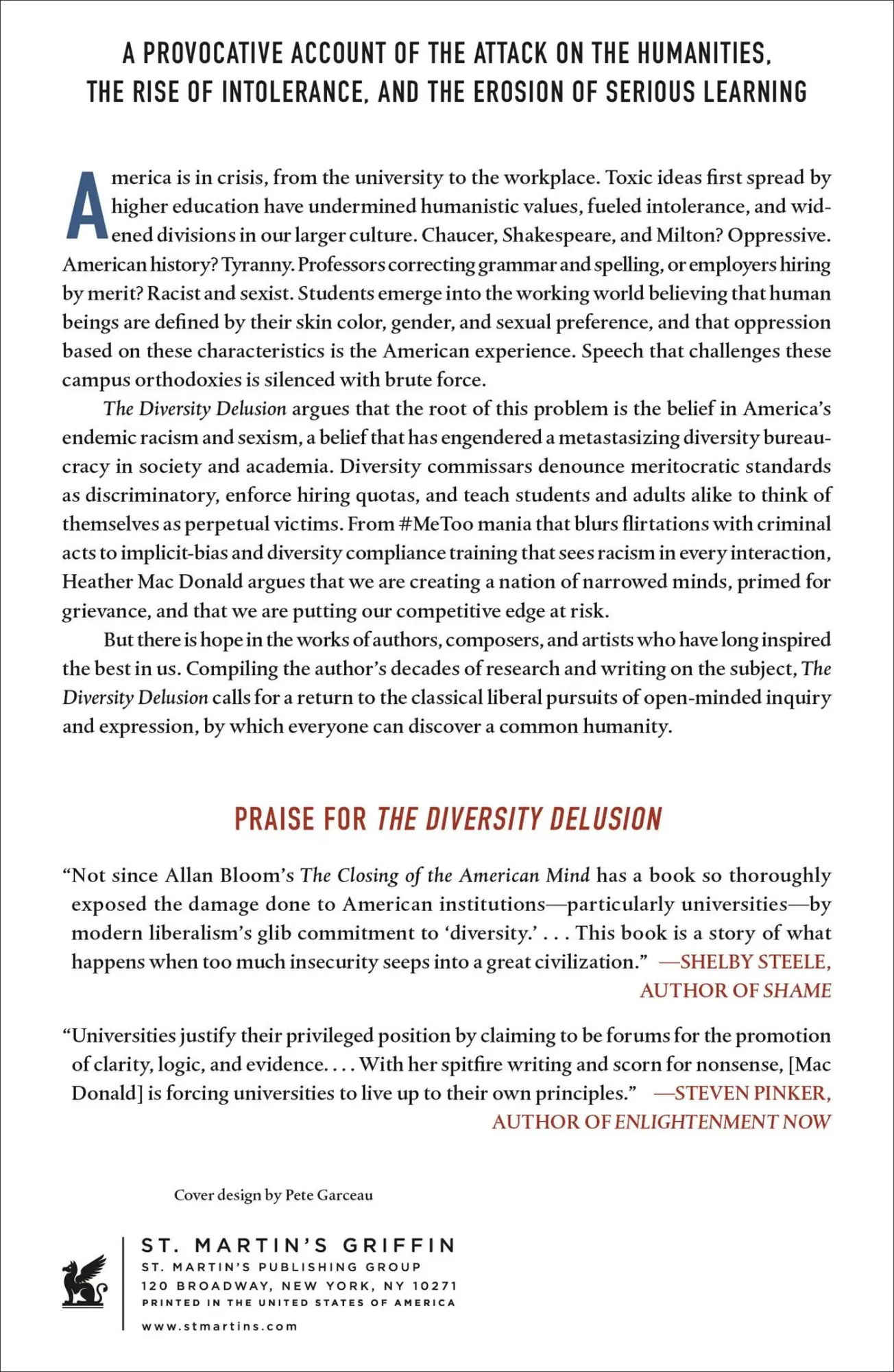 Rückseite: 9781250307774 | The Diversity Delusion | Heather Mac Donald | Taschenbuch | Englisch