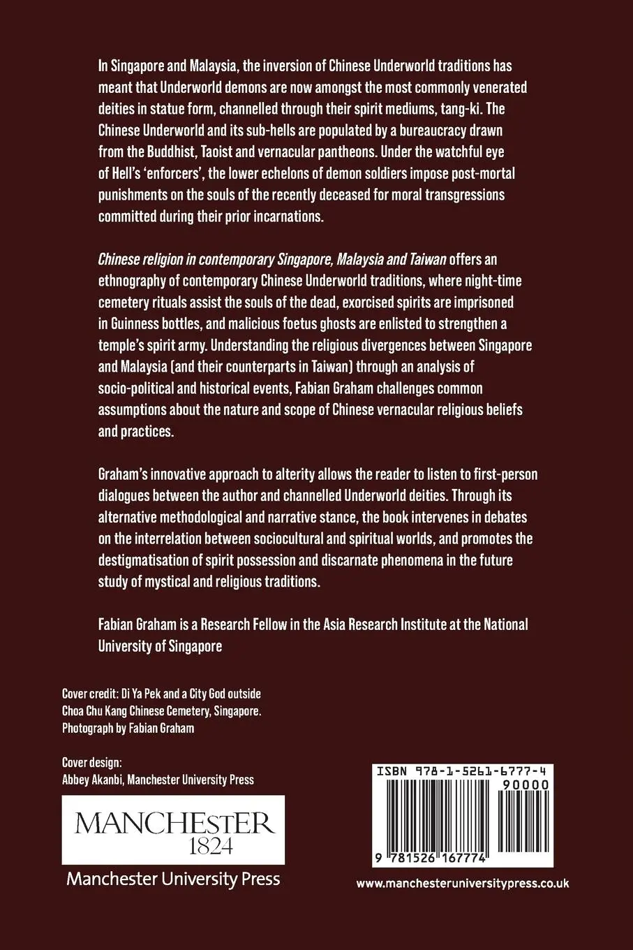 Rückseite: 9781526167774 | Chinese religion in contemporary Singapore, Malaysia and Taiwan | Buch