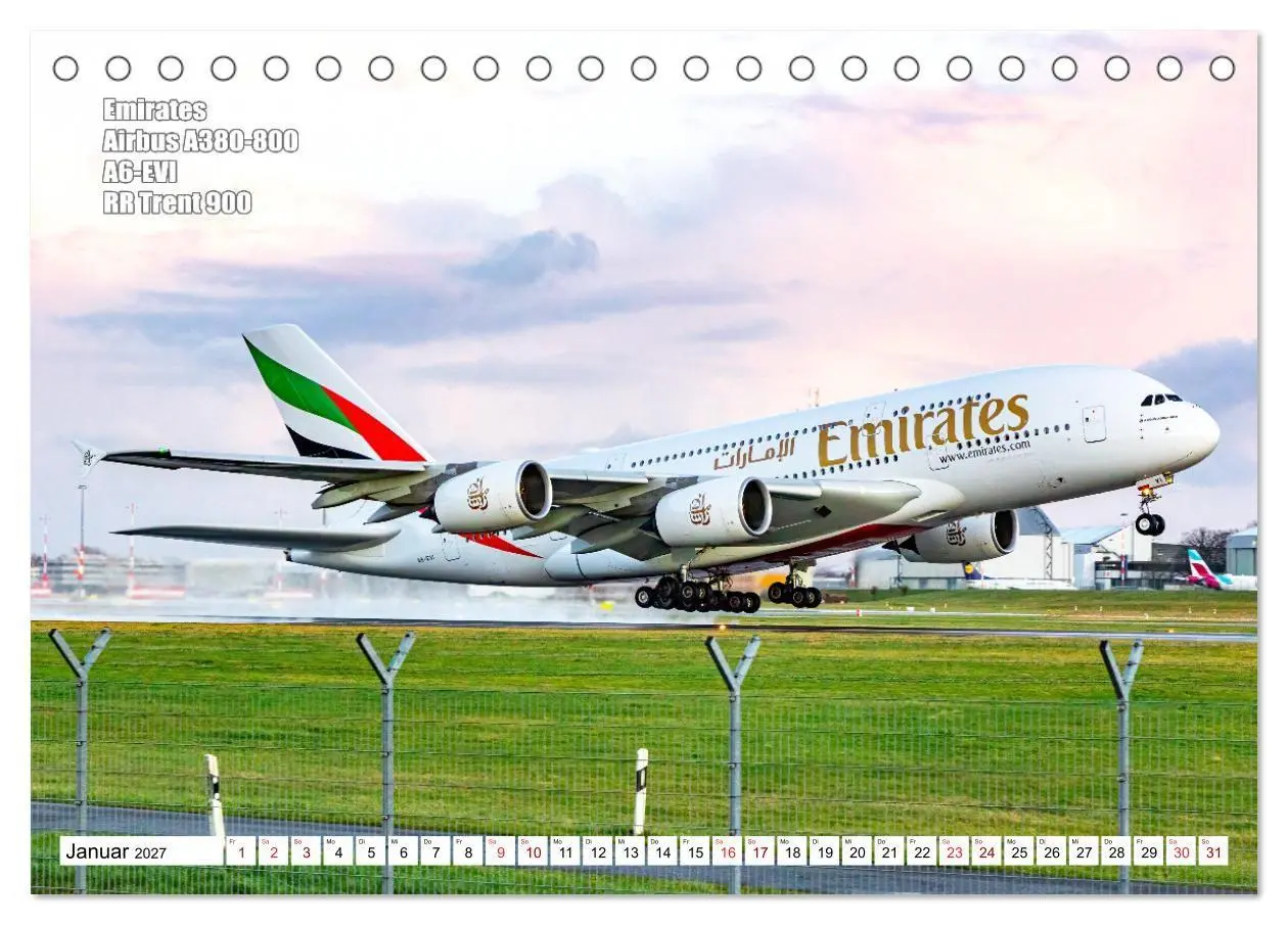 Bild: 9783569537774 | Flugzeuge Hamburg 2027 (Tischkalender 2027 DIN A5 quer), CALVENDO...