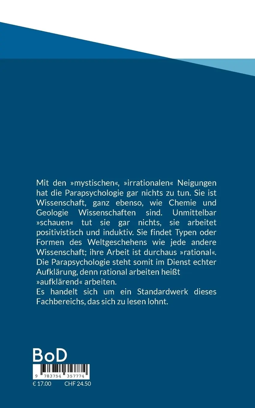 Rückseite: 9783754357774 | Wissenschaftliche Parapsychologie | Hans Driesch | Taschenbuch | 2021